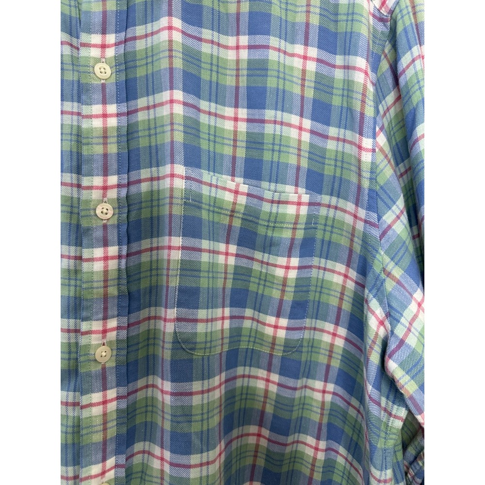Vineyard Vines Classic Fit Soft Murray Shirt Blue Green Pink Plaid Men's Large - Picture 6 of 11